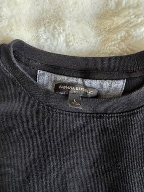 Banana Republic Black Ribbed Crewneck Sweater